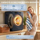 Mini Asciugatrice Elettrica 1000 W 3 kg 49x43x61 cm con Anti Pieghe Sterilizzazione e Display LED Blu      
