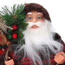 Babbo natale in tessuto scozzese rosso cm xh45