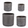Set de 4 Vases Cylindre Tressage Anthracite