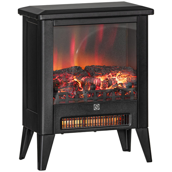 Camino Elettrico da Pavimento 1800W con Fiamma a 3 Intensità 36x21x47 cm Nero sconto