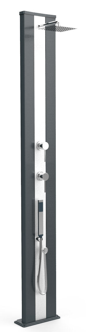 acquista Douche de Jardin Solaire Extérieure Mitigeur 40L et Douche Mobile Arkema Dada S Bande Inox Gris Anthracite Inox