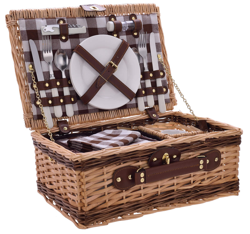 Cesto Valigetta da Pic Nic per 2 Persone 11 Pezzi con Borsa Termica