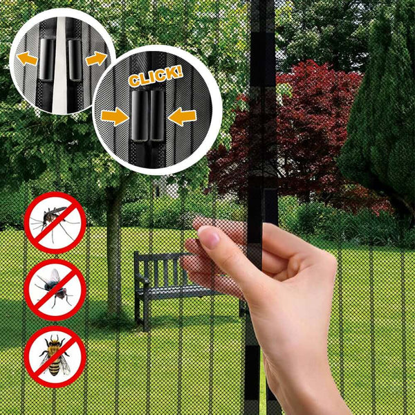 Moustiquaire Magnétique 16 Aimants 120x230 cm pour Portes et Fenêtres Ranieri Noir online