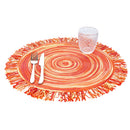 Set 6 Tovagliette con Frange Ø45x0,5 cm  in Polipropilene VdE Tivoli 1996 Shades of Sunset