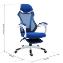 Sedia da Gaming Ergonomica Girevole e Reclinabile con Poggiapiedi Blu 