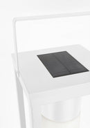 Lampada Lanterna Solare 20x20x75h cm con Manico Bianco
