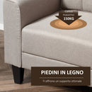Poltrona 90x72x91 cm in Tessuto Effetto Lino Beige
