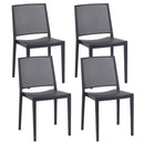 Set 4 Sedie Impilabili 81x46x56 cm in Polipropilene e Fibra di Vetro Porto Antracite