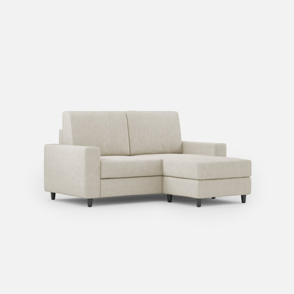 prezzo Divano 2 Posti con Pouf 168x145x85 cm Sakar in Tessuto Latte