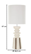 Lampada da Tavolo Tribal Ø26,5x67 cm in Ceramica e Ferro e Tessuto Multicolor      