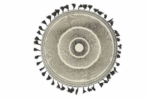 Lot de 6 sets de table en jute à franges Ø38 cm VdE Tivoli 1996 Noir prezzo