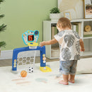 Rete da Calcio Canestro Basket Set Golf Gioco per Bambini Altezza Regolabile 60,4-68 cm  