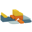 Set di 9 Costruzioni Morbide per Bambini 3-6 Anni 140x80x25 cm con Fodere Rimovibili in Schiuma e Velluto Multicolore      