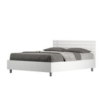 Letto Matrimoniale Francese Ankel Testata Doghe Dritta  Bianco Frassino Varie Misure