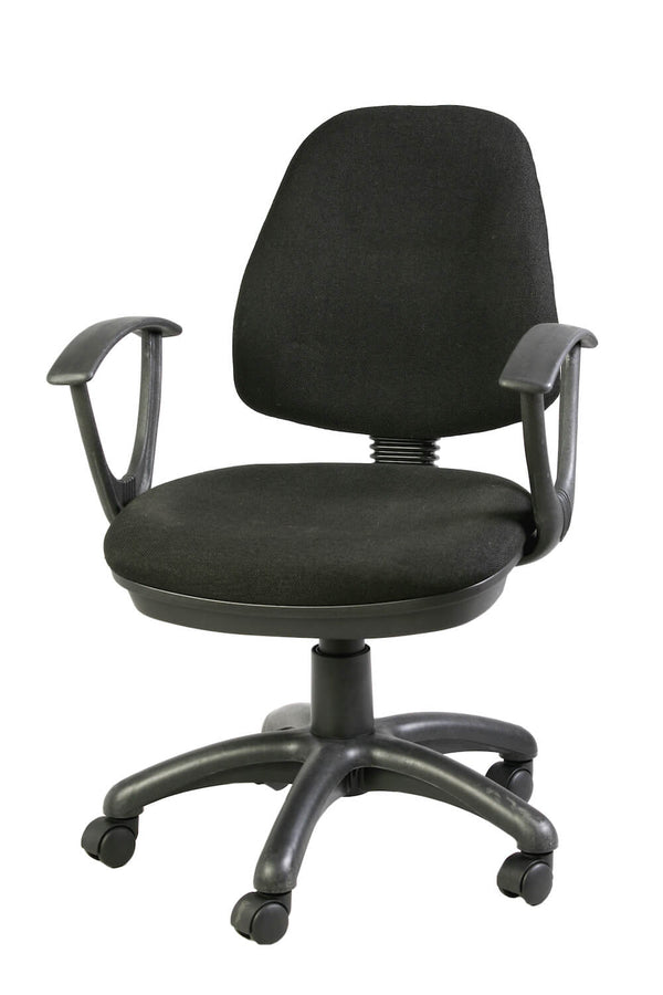 prezzo Chaise de bureau noire avec accoudoirs et dossier haut Tosini Hz 052K