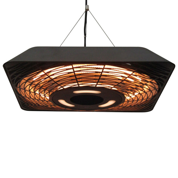 Réchaud Halogène Suspendu 45x45x10 cm 2000W avec Lumière LED et Télécommande Noire acquista