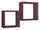 Ensemble de 2 étagères cubiques murales carrées en panneaux de fibres de bois violet aubergine Ginevra