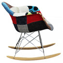 Poltrona Dondolo Moritz 53x47x82 h cm in Legno Patchwork