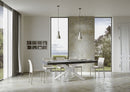 Tavolo Allungabile 130-234x90x77 cm Volantis Premium Cemento Telaio Bianco 