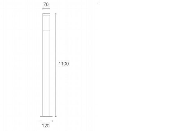 Lampada Palo Alto da Giardino E27 40W in Acciaio Inox Sovil 