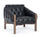 Fauteuil rembourré 83,5x81,5x76 cm en similicuir noir