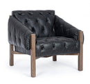 Poltrona Imbottita 83,5x81,5x76 cm in Similpelle Nera