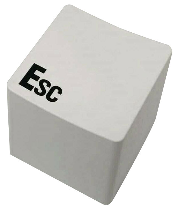 Pouf Poggiapiedi 34x34x38 cm con Scritta Esc Bianco