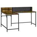 Scrivania Angolare da Ufficio 165x110x95 cm in Legno e Metallo Marrone Rustico