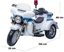 Moto Elettrica Polizia Americana 3 Ruote per Bambini 12V Kidfun Police Washington Bianca