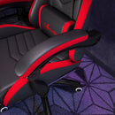 Sedia da Gaming Altezza Regolabile e Schienale Reclinabile 65x65x121-129 cm Nero e Rosso   