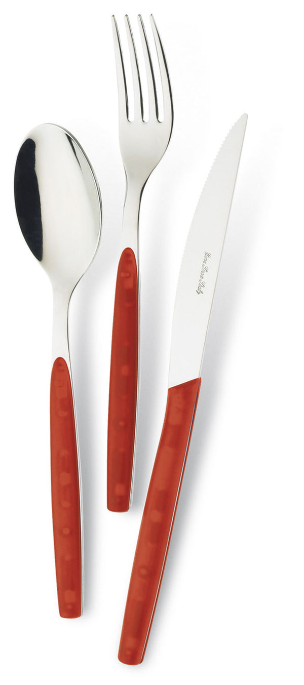 Servizio Set di Posate 24 pezzi in Acciaio Inox Eme Dream Rosso 6 prezzo