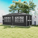 Gazebo da Giardino 596x300x270 cm per 12-18 Persone in Metallo e Tessuto Oxford Grigio   