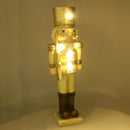 Soldatino Schiaccianoci in Resina 18x13xh57 cm con LED Decorazione Oro