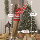 Albero di Natale Innevato 180 cm 910 Rami Effetto Neve con Pigne in Plastica e Metallo Verde  