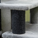 Tiragraffi per Gatti Albero a 4 Livelli con Gradino Rimovibile 60x40x66 cm Grigio   