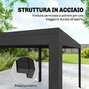 Set da Pranzo da Esterno Tavolo con Foro Ombrellone 150x80x74 cm e 6 Sedie 55x60x83 in Acciaio e PP cm Nero      