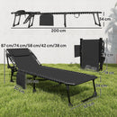Set 2 Lettini Prendisole da Giardino 57x200x38 cm Pieghevoli e Reclinabili su 5 Livelli con Cuscini in Texteline Nero      