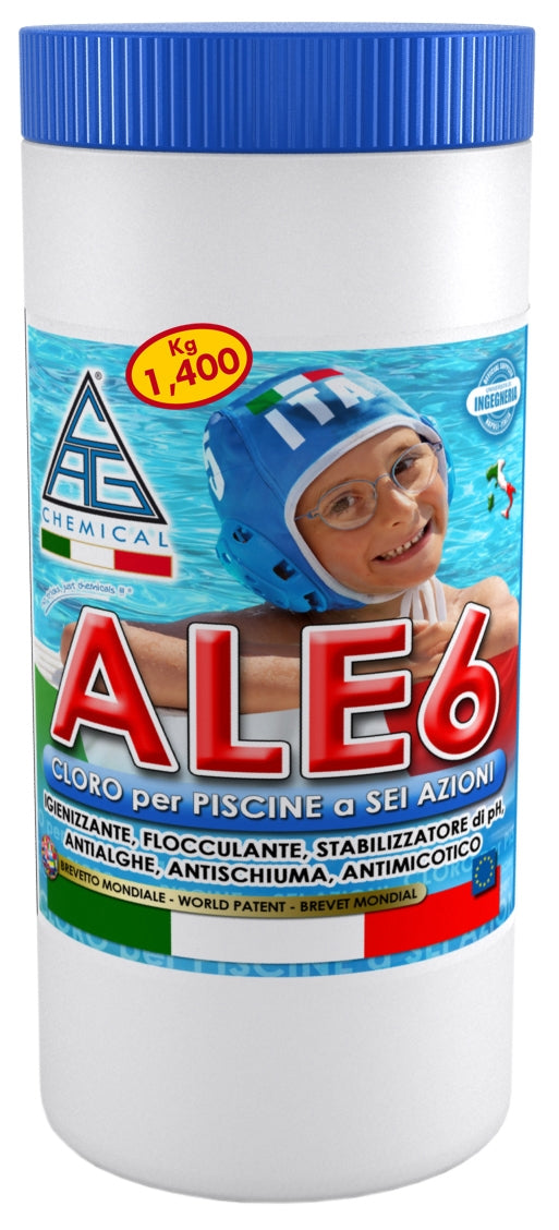 online Chlore en Pastilles de 200gr 6 Fonctions Anti-Algues pour Piscine 1,4 Kg Cag Chimique ALE6