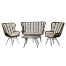 Set Salotto da Giardino 2 Poltrone Tavolino Divano in Rattan Colorado Grigio