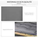 Set 2 Cuscini per Poltrona da Giardino  50x129x9 cm  in Poliestere Grigio Scuro