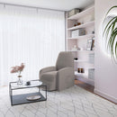 Copripoltrona Reclinabile Elasticizzato Taglia Unica con Tasca Laterale Tortora