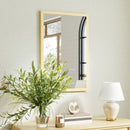 Specchio da Parete Rettangolare 40x60 cm con Ganci in Vetro e MDF Color Legno      