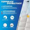 Topper Double Face Trapuntato 300 gr/mq con Elastici Ice Refrigerante Bianco Varie Misure