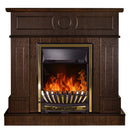 Camino Elettrico da Pavimento 97,8x104,8x30 cm Effetto Fiamma 2000W Ambassador & Meridian Noce