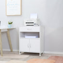 Mobile Porta Stampante 60x39x80 cm con Ruote Bianco
