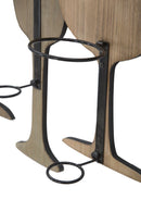 Porta Bottiglie da Muro Glass 71x12,5x41,5 cm in Ferro e MDF Marrone e Nero