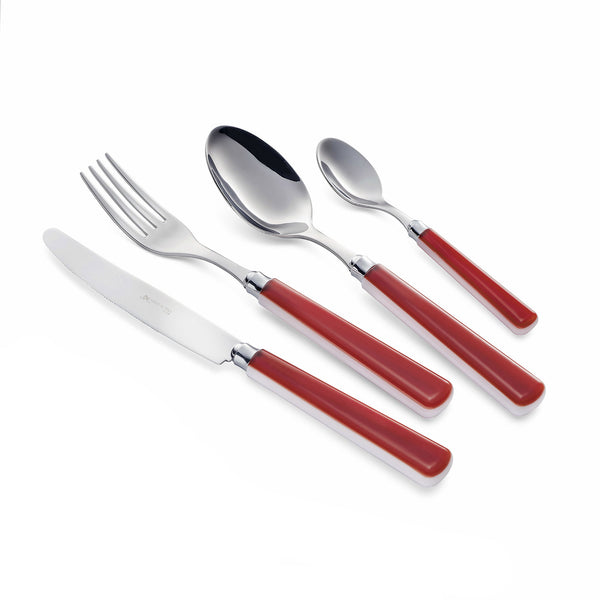 Servizio Set di Posate 24 pezzi in Acciaio Inox Eme Candy Rosso 187 sconto