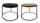 Lot de 2 tables basses Alka en acier moutarde/noir