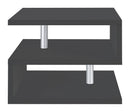 Tavolino a S con Ripiani a Giorno 55x41,5x55 cm Zeta Grigio Antracite  