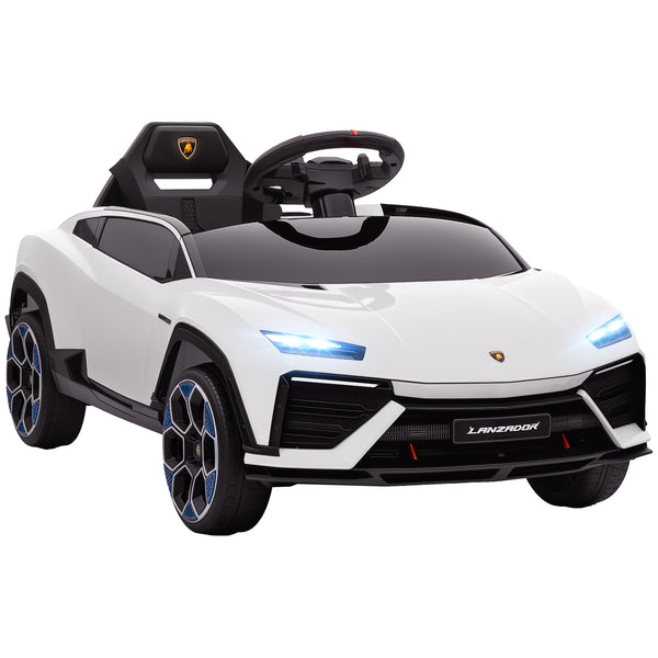 online Macchina Elettrica per Bambini 101.5x49x43 cm Licenza Lamborghini 12V con Luci LED Clacson e Telecomando Bianca
